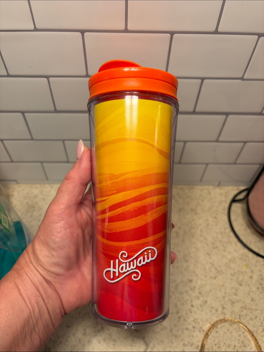 Starbucks Yellow and Orange Hawaii Travel Tumbler